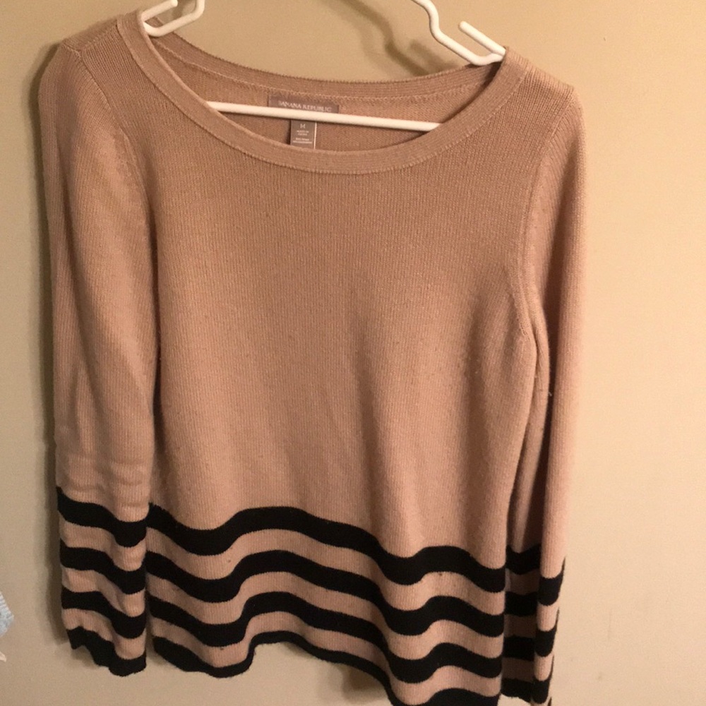 Tan and black stripe Banana Republic sweater
